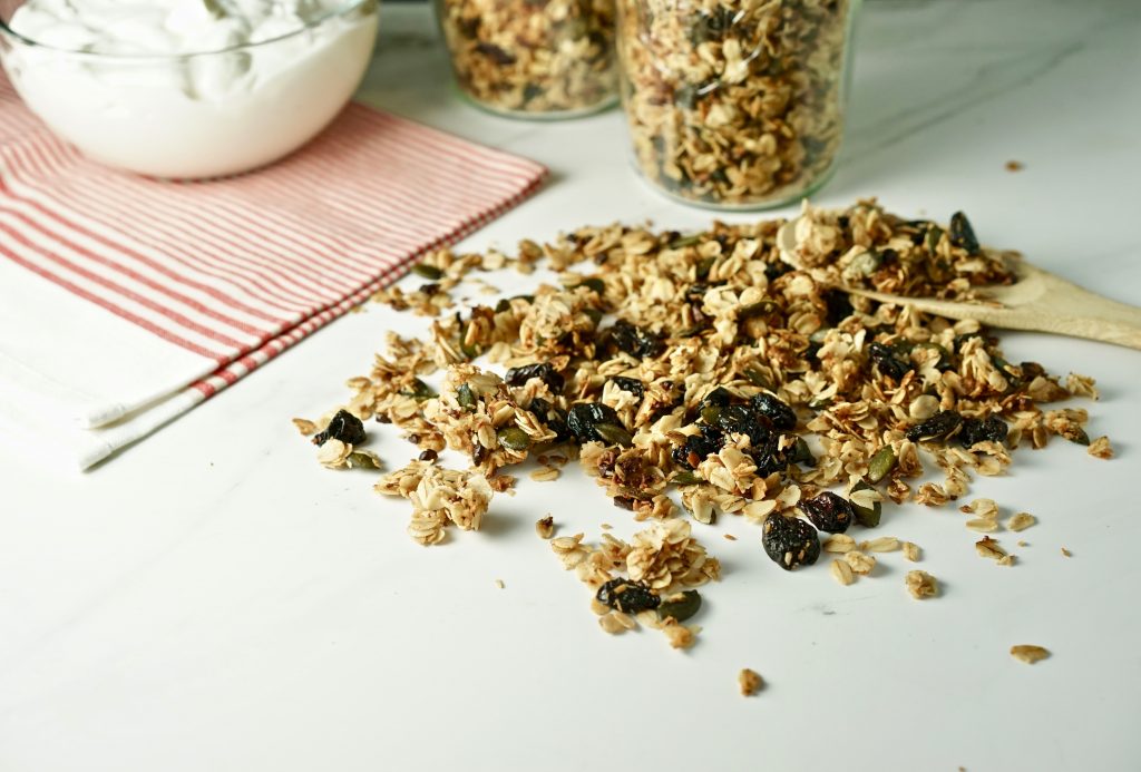 Cast Iron Pan Granola Recipe with Cherries and Pumpkin Seeds