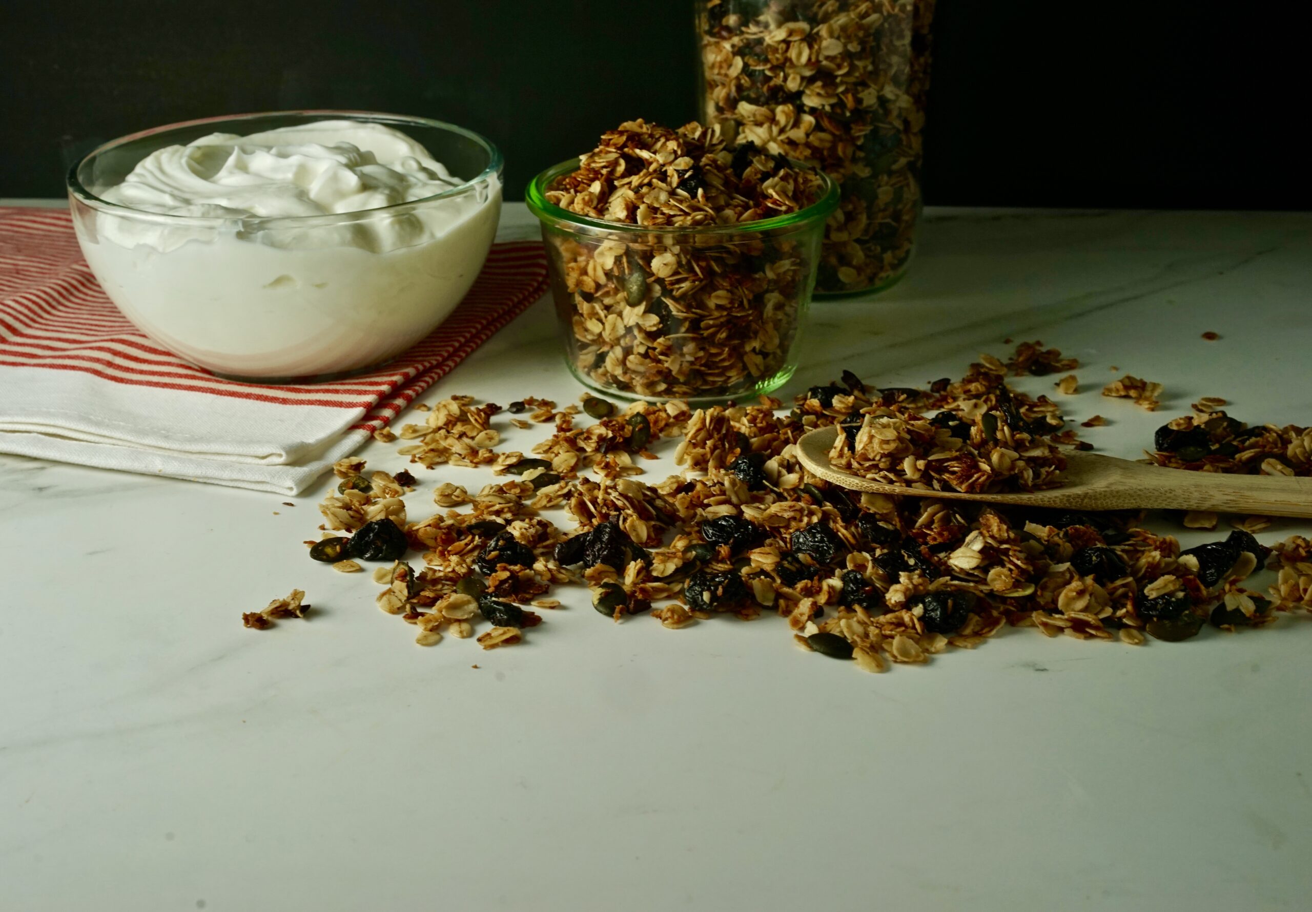 Cast Iron Pan Granola Recipe with Cherries and Pumpkin Seeds