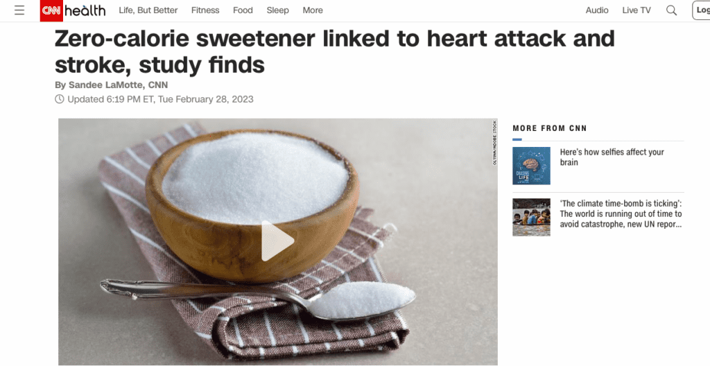 erythritol and heart attacks