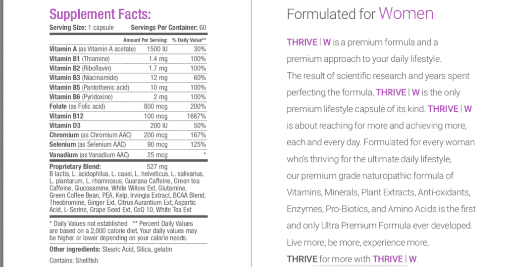 Thrive supplement