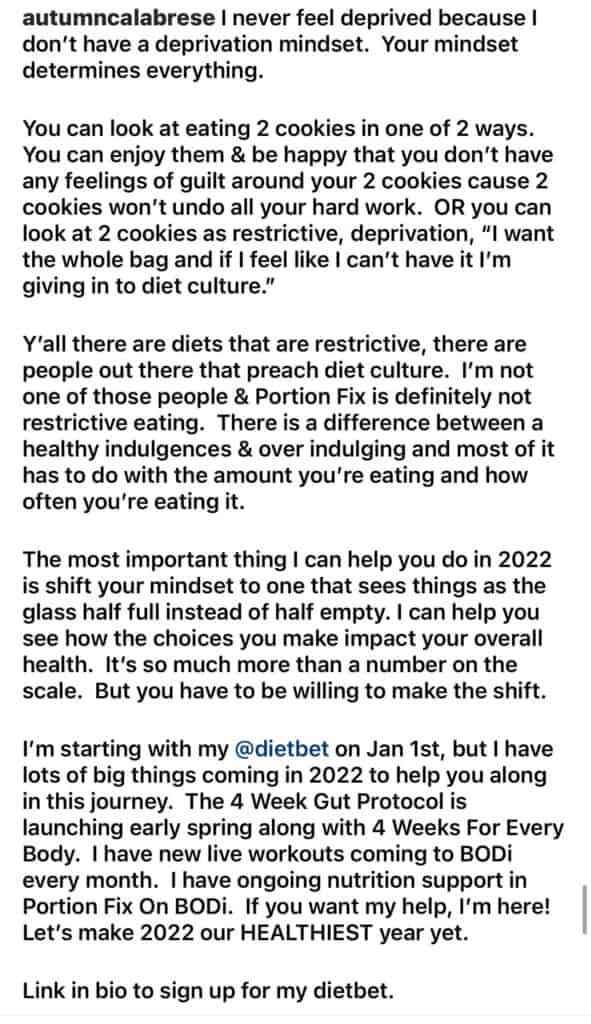 autumn calabrese dietbet