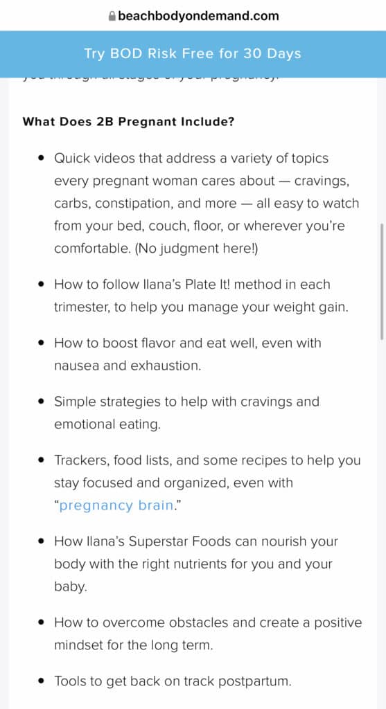 beachbody 2b pregnant