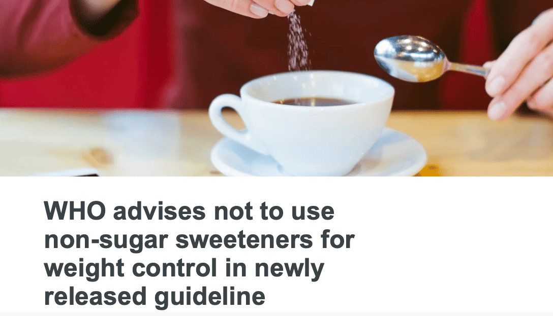 WHO sweetener guidelines